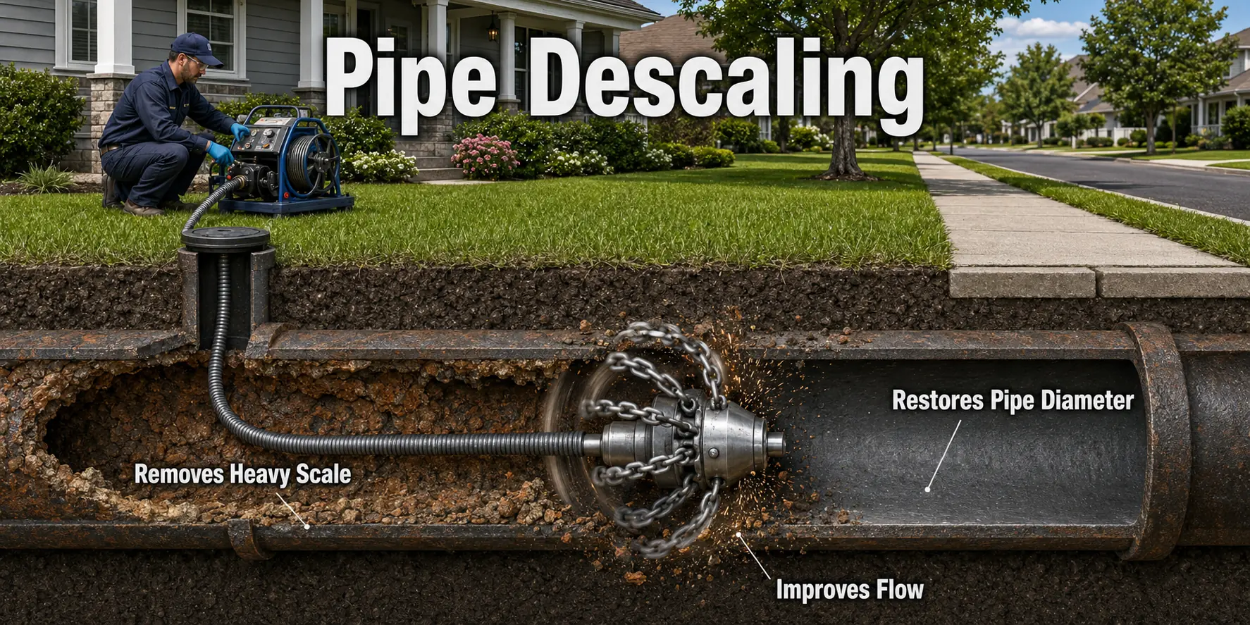 Fairfax County Virginia Cast Iron Sewer Pipe Descaling