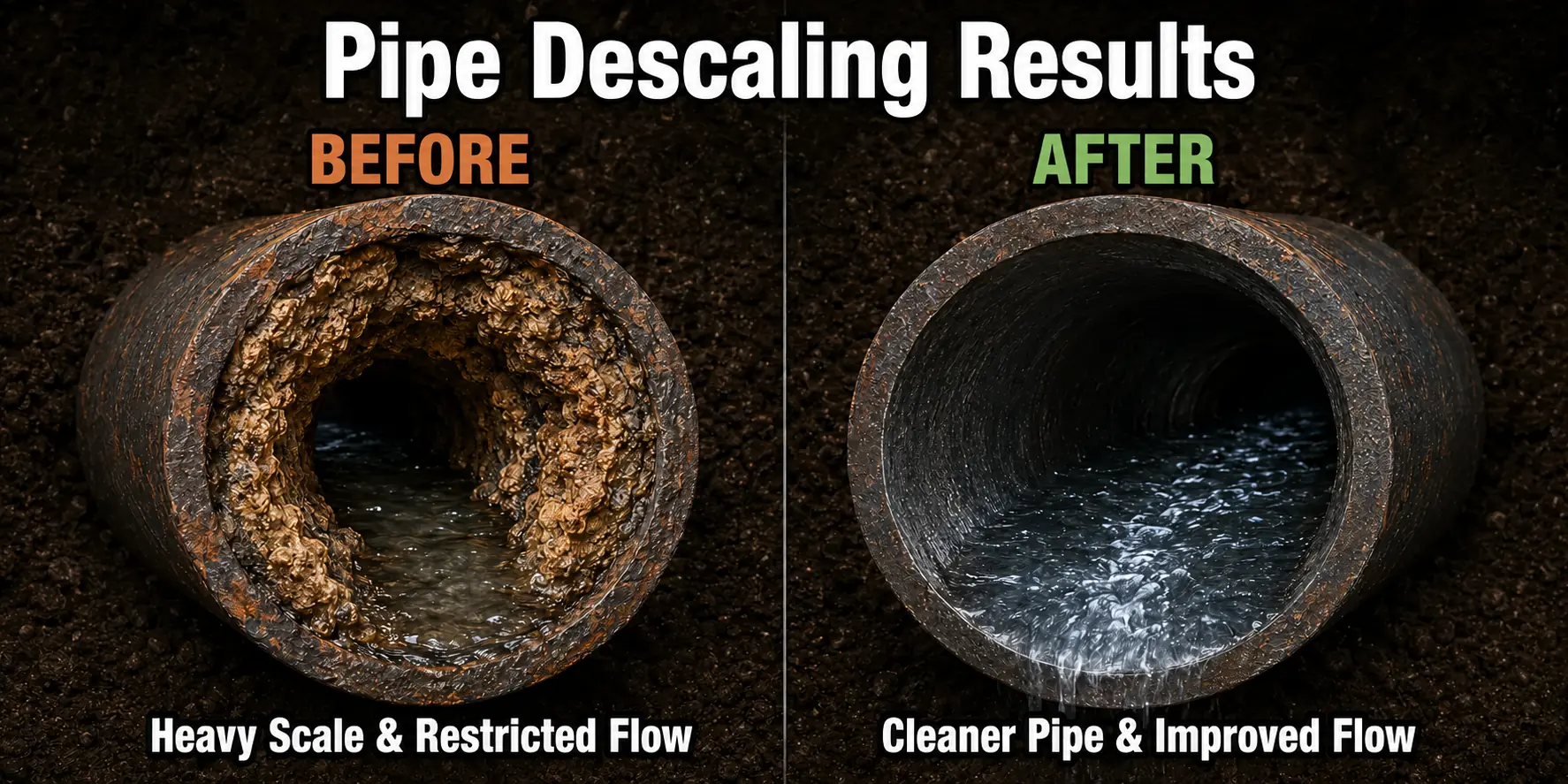 Fairfax County Virginia Pipe Descaling Before After